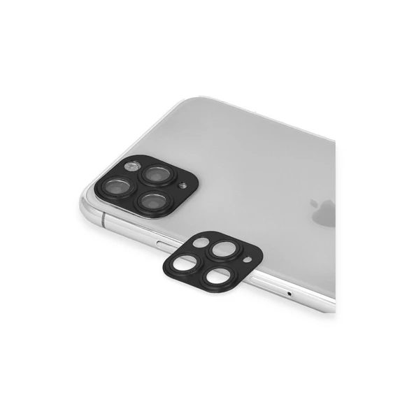 Apple İphone 11 Pro Max Pers Alüminyum Kamera Lens - Siyah ürün görseli 1