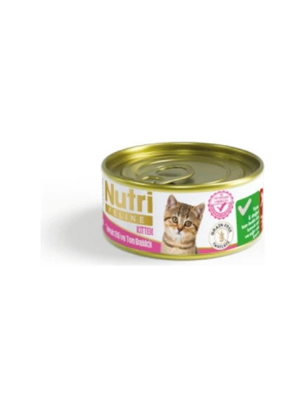 Nutri Feline New Kitten Tavuk Etli ve Ton Balıklı Tahılsız Yavru Kedi Konservesi 70 Gr ürün görseli 1