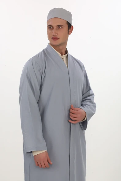 Buhara Yaka Namaz Cübbesi Gri ürün görseli 1