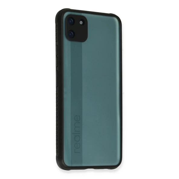 Realme C11 Kılıf Miami Şeffaf Silikon - Siyah ürün görseli 1