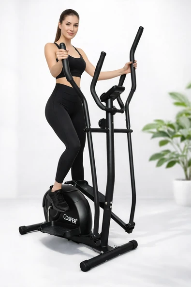 COSFER Eliptik Bisiklet Manyetik Sessiz Cross Trainer Ev Tipi Kardiyo Spor Aleti 120 KG Taşıma Kapasiteli ürün görseli 1