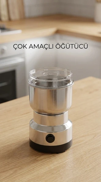 Elektrikli Kahve ve Baharat Öğütücü, Paslanmaz Çelik Bıçaklı, Kapaklı ürün görseli 1