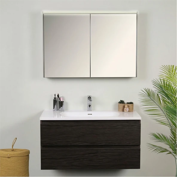 Kobos Lignum 100 cm Banyo Dolabı Seti Watson - Resim 2