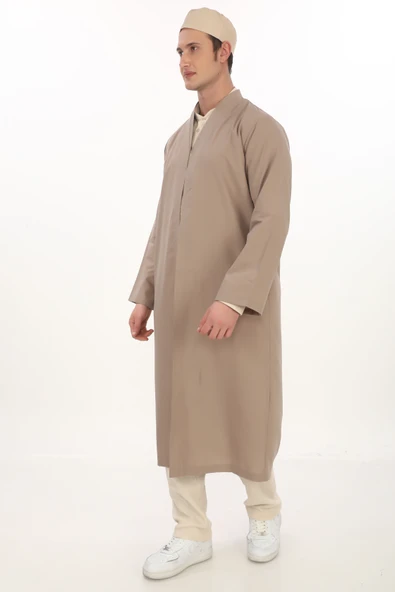 Buhara Yaka Namaz Cübbesi Bej ürün görseli 1