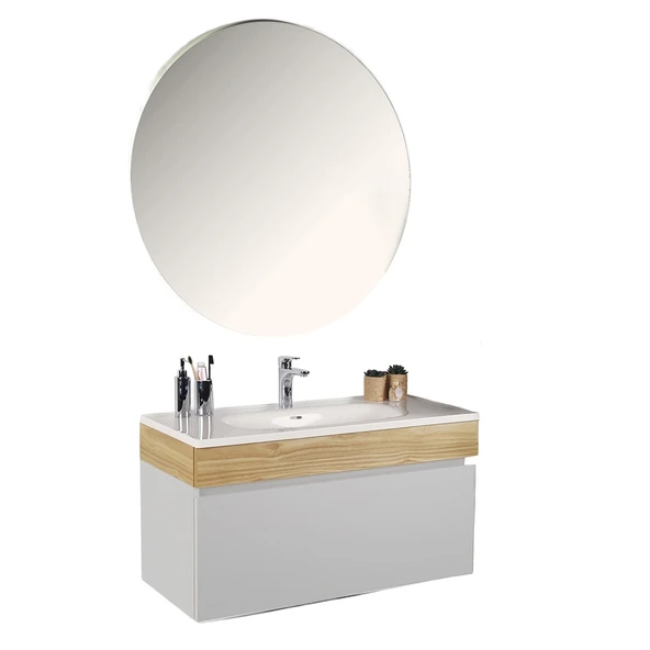 Kobos Harmony 100 cm Banyo Dolabı Seti Bianco + Meguro ürün görseli 1