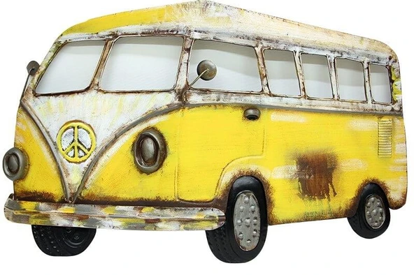 Norino Minibüs Pano Sarı Vintage Dekoratif Ev Ofis Hediyelik ürün görseli 1