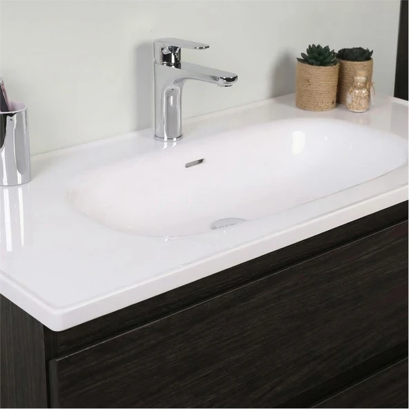 Kobos Lignum 100 cm Banyo Dolabı Seti Watson - Resim 4