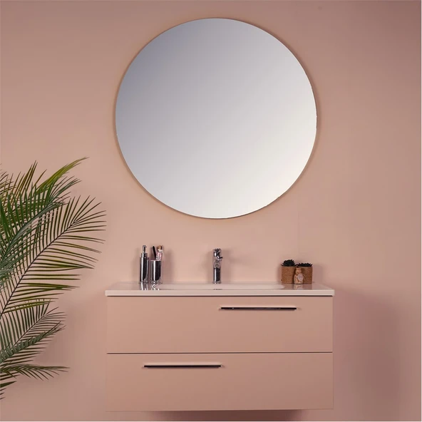 Kobos Serenity 100 cm Banyo Dolabı Seti Rose - Resim 3