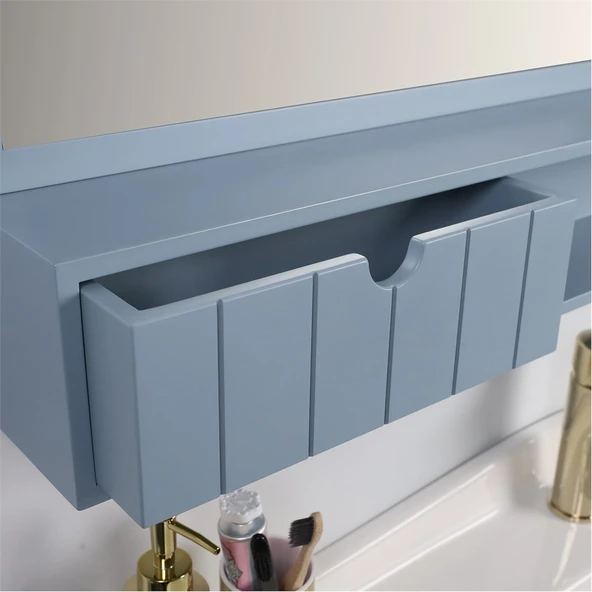 Kobos Noble 100 cm Banyo Dolabı Seti Light Blue - Resim 10