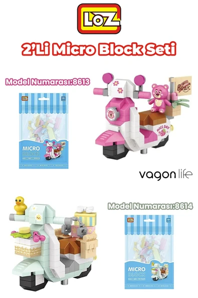 Vagonlife Loz Micro Block 2'li Motor Seti 2 Farklı Model Dekoratif Oyuncak Yapım Seti Yapı Blok Seti ürün görseli 1