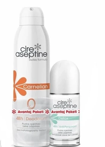 CIRE ASEPTINE CİRE ASEPTİNE CARNELIAN DEODORANT + DETOX ROLL-ON AVANTAJ PAKETİ ürün görseli 1