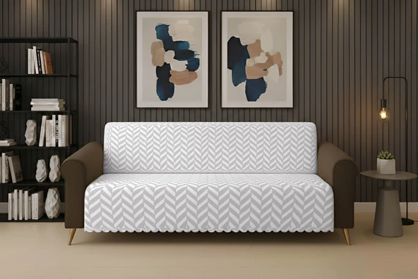 Dinarsu Kaydırmaz Koltuk Örtüsü 175X220 Ege Gri ürün görseli 1