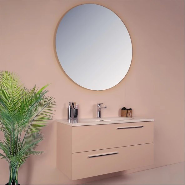 Kobos Serenity 100 cm Banyo Dolabı Seti Rose - Resim 2