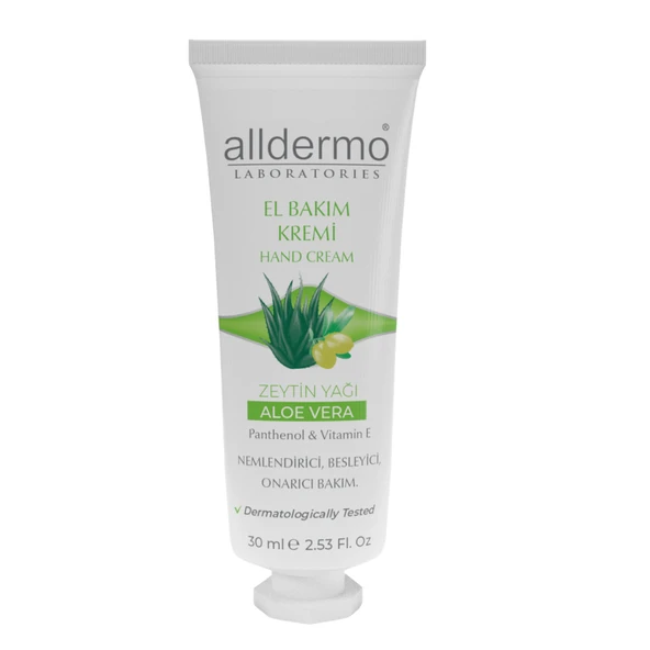 Alldermo El Bakım Nemlendirici Cep Krem Kremi Zeytin yağı Aloe Vera Özlü 30ml 1 Adet ürün görseli 1