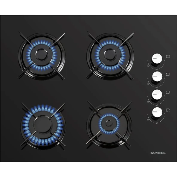 KUMTEL Home Siyah Cam Ankastre Set - Resim 3