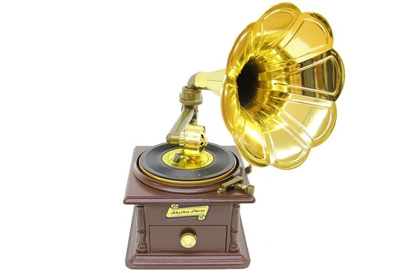Norino Gramofon Müzik Kutusu Kurmalı Dekoratif Ev Ofis Hediyelik ürün görseli 1