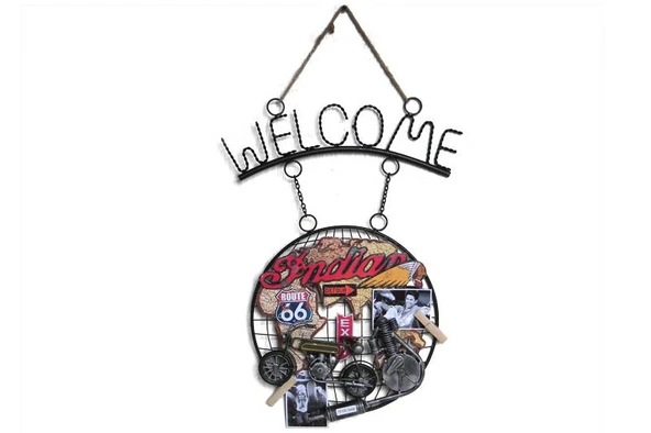 Norino Dekoratif Metal Kapı Welcome Motosiklet Dekorlu Hediyelik ürün görseli 1