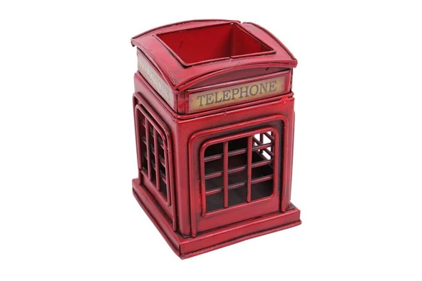 Norino Dekoratif Metal Londra Telefon Kulübesi Kalemlik Vintage Hediyelik ürün görseli 1
