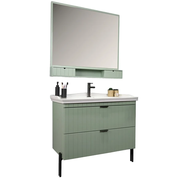 Kobos Noble 100 cm Banyo Dolabı Seti Mint ürün görseli 1