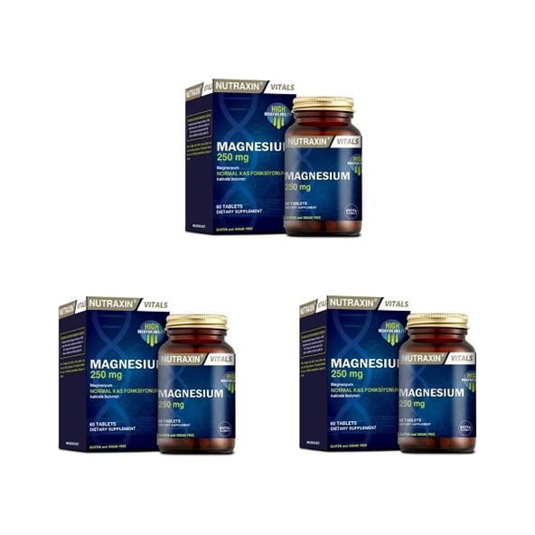 Nutraxin 250 Mg Magnesıum 60 Tablet*3 ürün görseli 1