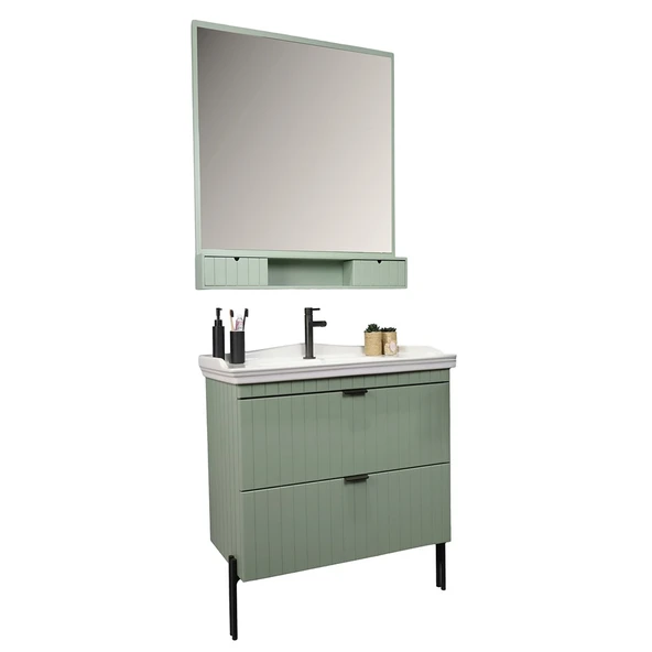 Kobos Noble 80 cm Banyo Dolabı Seti Mint ürün görseli 1