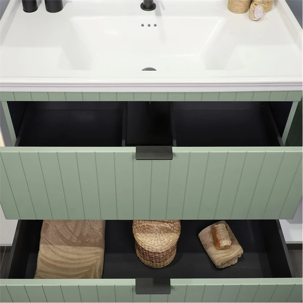 Kobos Noble 80 cm Banyo Dolabı Seti Mint - Resim 6