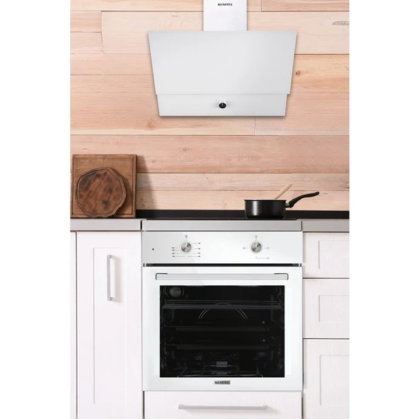 Kumtel Home Beyaz Cam Ankastre Set - Resim 10