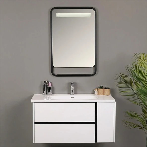 Kobos Linear 100 cm Banyo Dolabı Seti Bianco - Resim 3