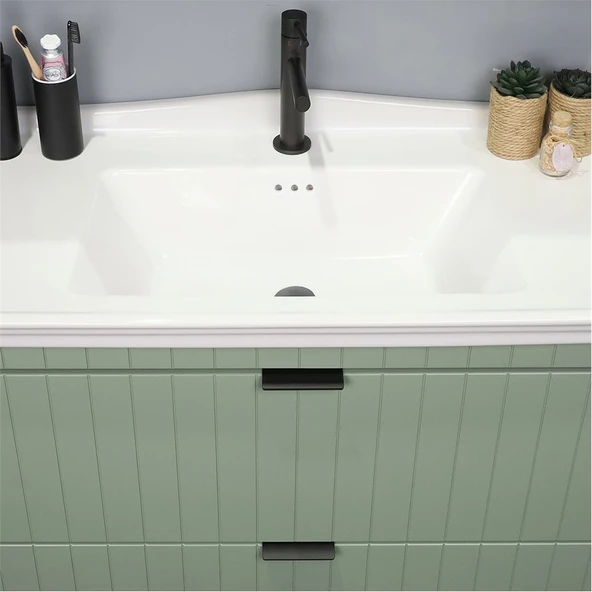 Kobos Noble 80 cm Banyo Dolabı Seti Mint - Resim 5