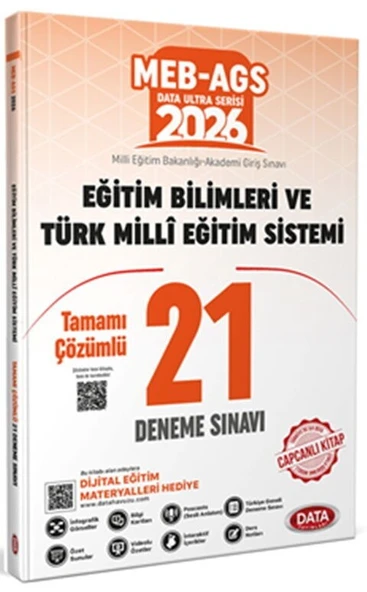 2026 MEB AGS Eğitim Bilimleri ve Türk Milli Eğitim Sistemi 21 Deneme Data Yayınları ürün görseli 1