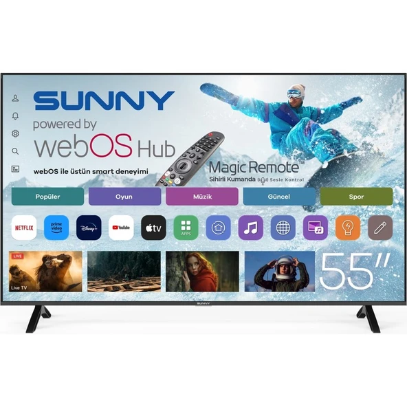 Sunny  SN55FMN252 55" 139 Ekran Uydu Alıcılı 4K Ultra HD Smart webOS LED TV ürün görseli 1