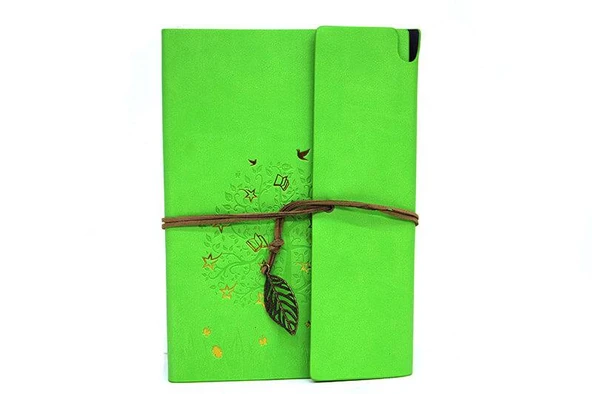 Norino Defter Deri Kaplı Ağaç Baskılı Hediyelik ürün görseli 1