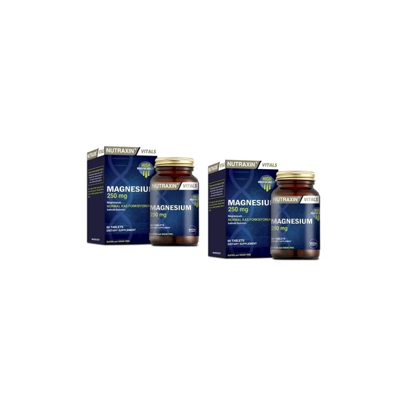 Nutraxin Magnesium 250 Mg 60 Tablet x 2 Adet ürün görseli 1