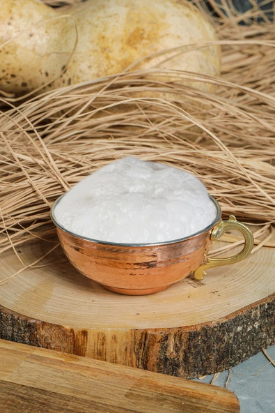 Bakır Tas Bardak Nostaljik El Dövmesi Bakır Meşrubat Ayran Bardağı ürün görseli 1