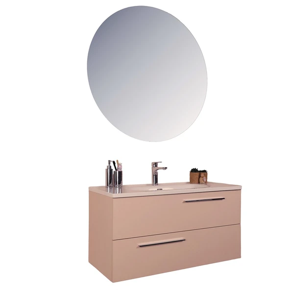 Kobos Serenity 100 cm Banyo Dolabı Seti Rose ürün görseli 1