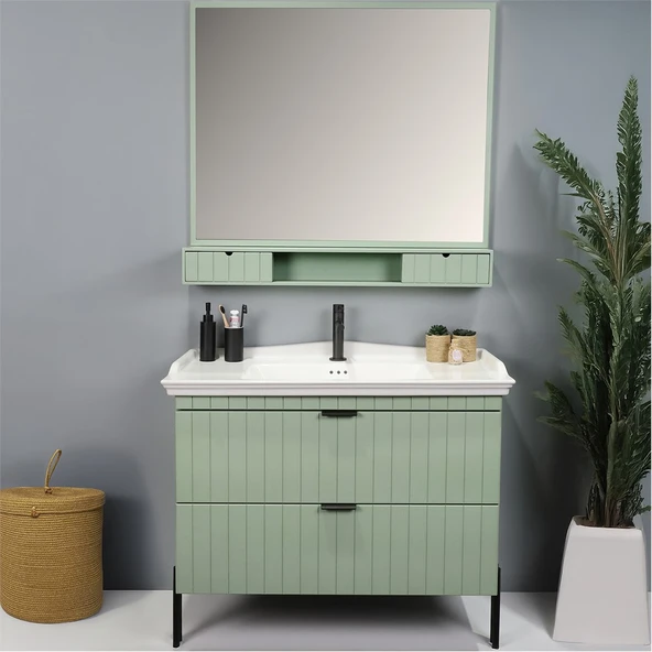 Kobos Noble 100 cm Banyo Dolabı Seti Mint - Resim 3