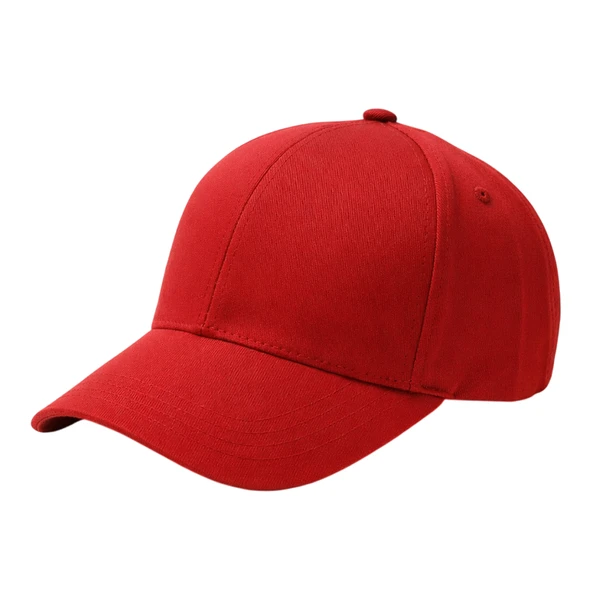 Modern Ayarlanabilir Cırt Cırtlı Logosuz Gabardin Spor Kırmızı Şapka Unisex Erkek/Kadın ürün görseli 1