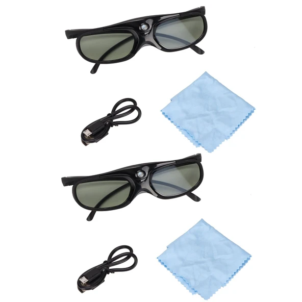 Phefop 2 Paket DLP Link 3D Gözlük 144Hz Ev ve Sinema için Hafif 3D Aktif Shutter Gözlük ürün görseli 1