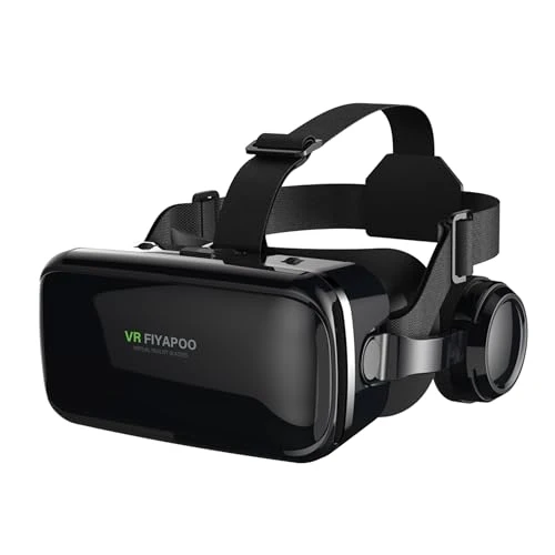 HiFi kulaklıklı FIYAPOO 3D VR gözlük, oyunlar ve filmler için sürükleyici sanal gerçeklik, ergonomik tasarım, 4,7-6,7 inç akıllı telefonları destekler, Çocuklar için Noel hediyesi ürün görseli 1