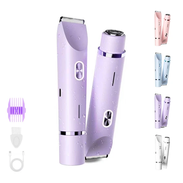 Sianova Bloomshave - Kadın Vücut Tıraş Makinesi, Hareket Halindeyken Taşınabilir Kompakt Tıraş Makinesi, Hassas Ciltler ve Mahrem Bölgeler için Nazik Tıraş (Mor) ürün görseli 1