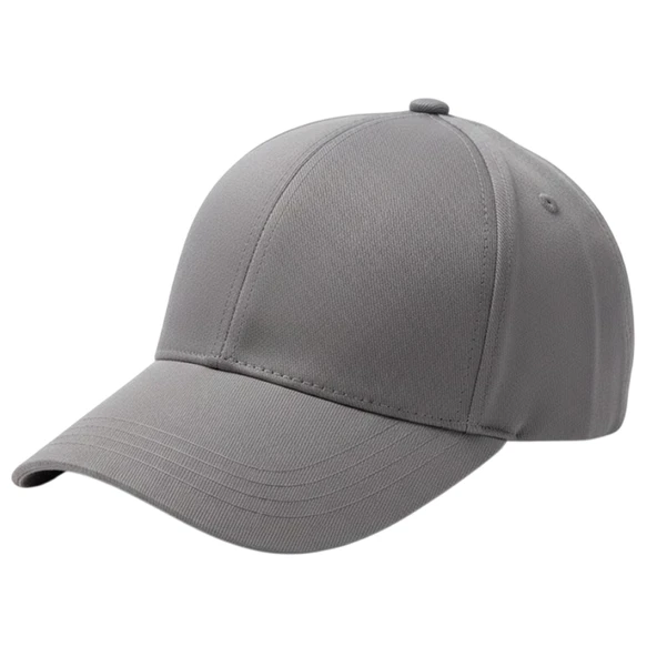 Modern Ayarlanabilir Cırt Cırtlı Logosuz Gabardin Spor Gri Şapka Unisex Erkek/Kadın ürün görseli 1