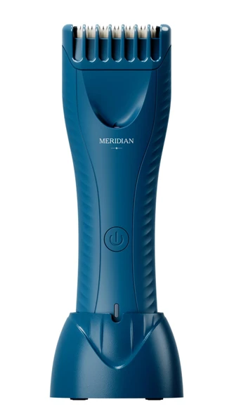 MERIDIAN Kadınlar ve erkekler için Meridian vücut kılı düzeltici vücut düzeltici elektrikli tıraş makinesi, koltuk altı, göğüs, kasık kılları, sırt | 90 dakikalık pil, su geçirmez | Mavi ürün görseli 1