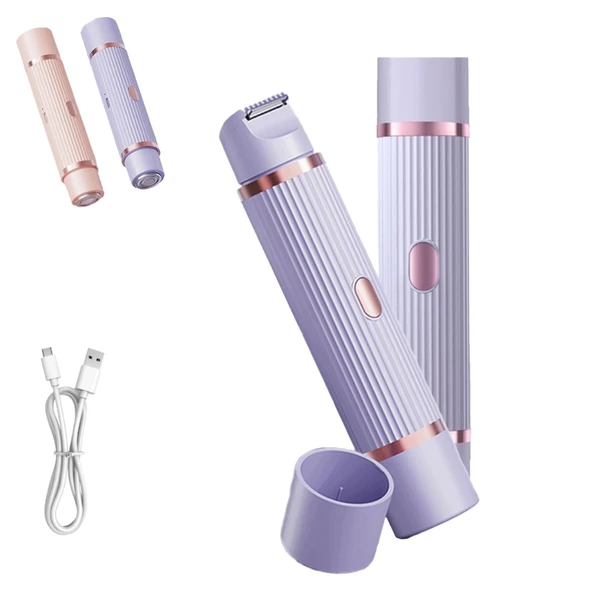 Peach Please Razor, 2025 Yeni Peach Please 3.0 Çift Kafalı Tıraş Makinesi, Seramik Bıçaklı 2'si 1 Arada Çift Kafalı Tıraş Makinesi, Su Geçirmez, Kadınlar için Şarj Edilebilir (Mor) ürün görseli 1