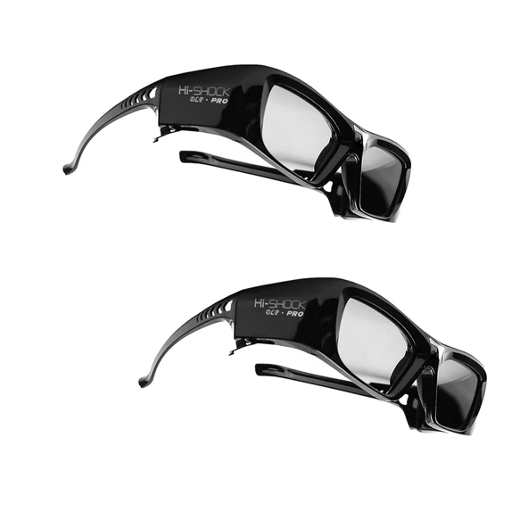 2X Hi-Shock DLP Pro 7G Siyah Elmas | Tüm DLP 3D projektörler için DLP Link 3D gözlük | Optoma, Ace, Benq, Vivitec, Viewsonic, LG ile uyumlu [En Son Nesil | Panjur camları | 96-144Hz | 39g | pil] ürün görseli 1