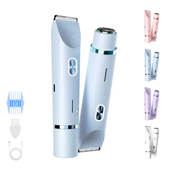 Sianova Bloomshave - Kadın Vücut Tıraş Makinesi, Hareket Halindeyken Taşınabilir Kompakt Tıraş Makinesi, Hassas Ciltler ve Mahrem Bölgeler için Nazik Tıraş (Mavi) ürün görseli 1