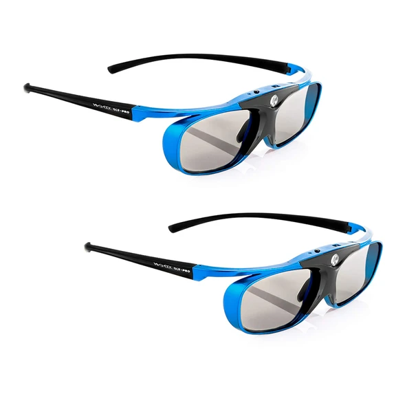 DLP 3D projektör/projektör için 2x Hi-Shock Blue Heaven DLP-LINK 3D gözlük - Optoma, LG, Viewsonic, Vivitec, Acer, BenQ 96-200 Hz ile uyumlu - pil - şarj edilebilir ürün görseli 1