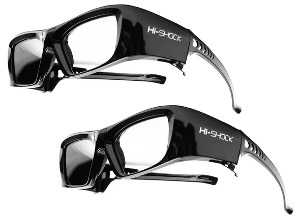 Sony, JVC, EPSON 3D projektörler için Hi-SHOCK 2X Hi-Shock RF Pro Black Diamond 3D gözlük. Sony HW65ES, VW300ES, VW320 TDG-BT500A ile 120 Hz şarj edilebilir 39 g ürün görseli 1