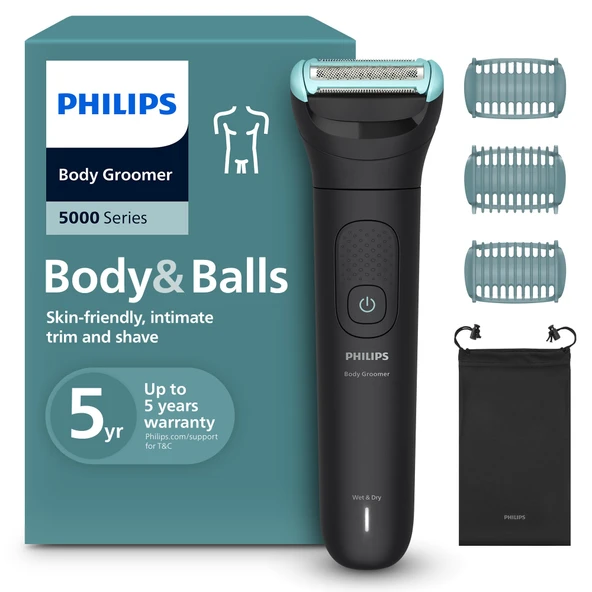 Philips Bodygroom Series 5000 - üçlü korumalı tıraş sistemine sahip erkekler için düzeltici, %100 duşa dayanıklı, 100 dak. çalışma süresi, model BG5470/15 ürün görseli 1