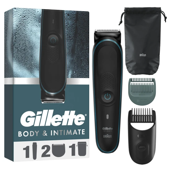 Gillette Vücut ve Mahrem Düzeltici Erkek vücut ve mahrem bölge için i5, ömür boyu keskin bıçaklara sahip erkekler için SkinFirst özel tıraş makinesi, su geçirmez, ıslak ve kuru kullanım için kablosuz ürün görseli 1