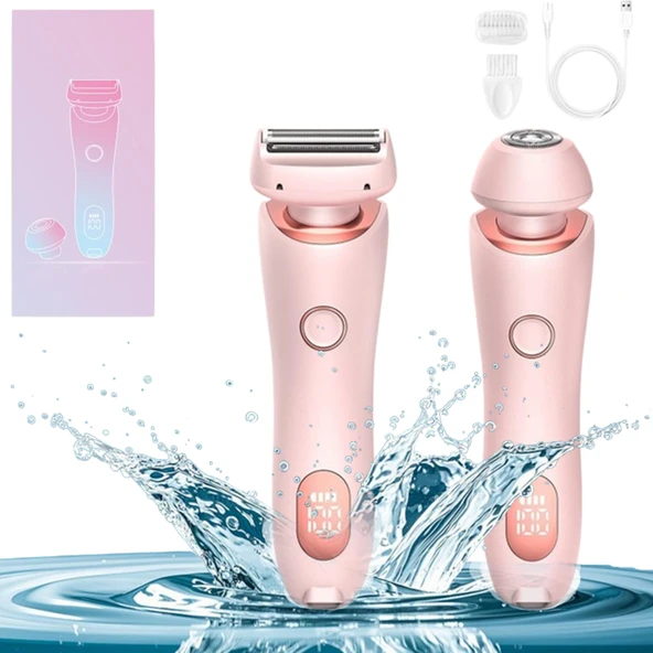 Generisch Smoothshave Tıraş Makinesi,Kadınlar için Velvix Tıraş Makinesi Kasık Saçları Velvix, 2'si 1 Arada Çift Kafalı Tıraş Makinesi,Ipx7 Birden Fazla Vücut Parçası için Suya Dayanıklı Islak ve Kuru ürün görseli 1